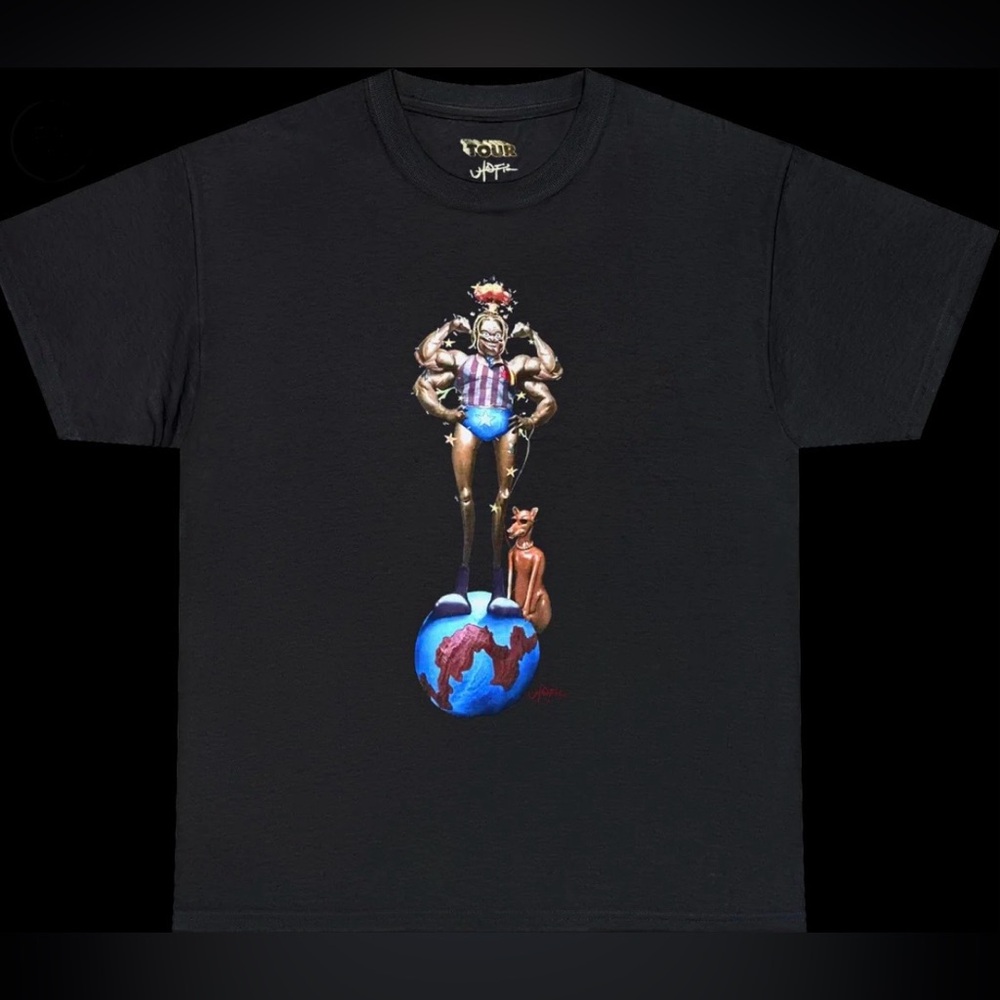 Travis Scott Utopia is in Miami Circus Maximus Tee Faded Black Small New